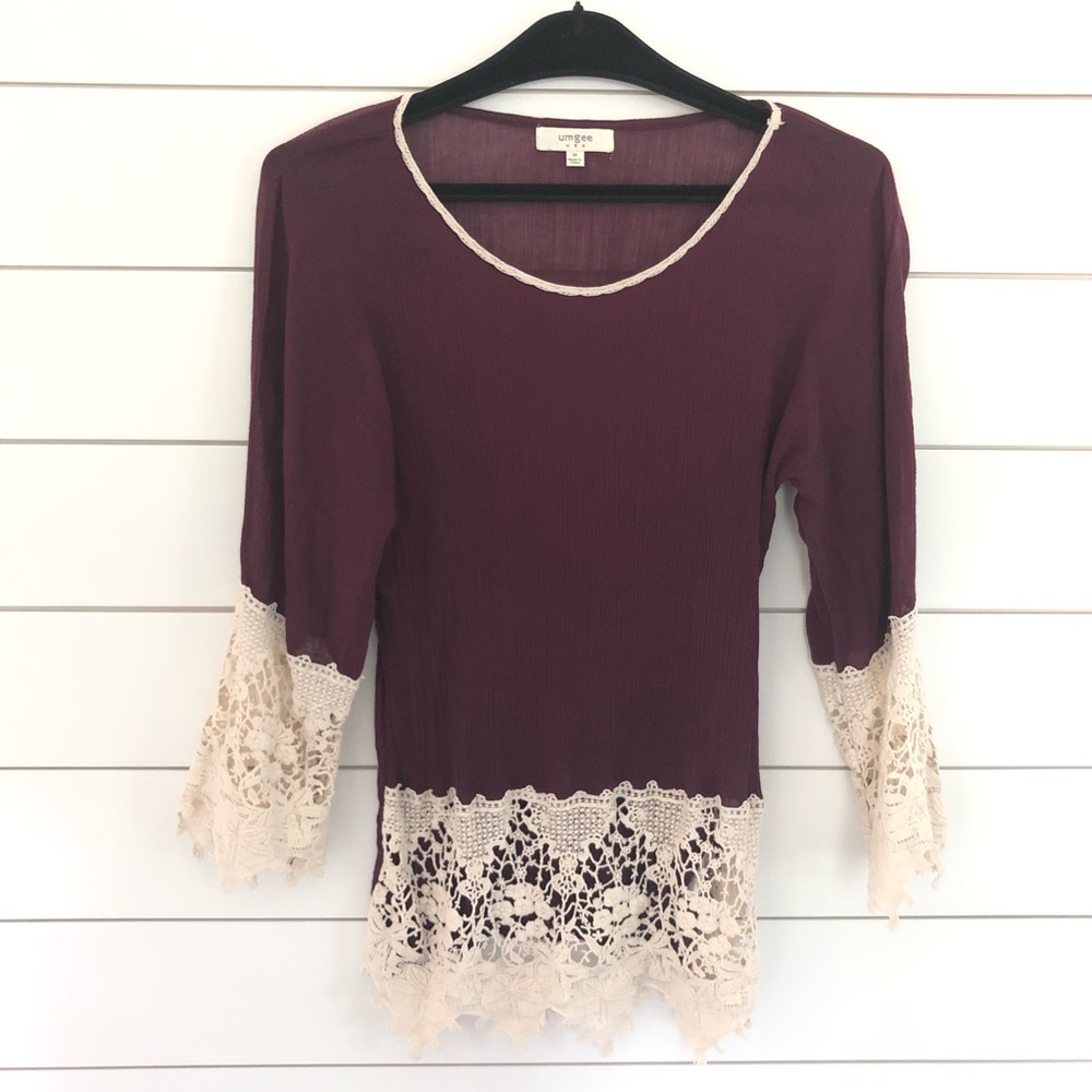 - Umgee Crochet Lace Trim Crepe Fabric Boho …